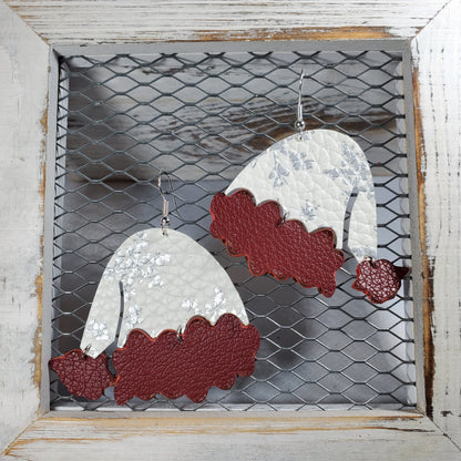 Santa Hats Leather Earrings