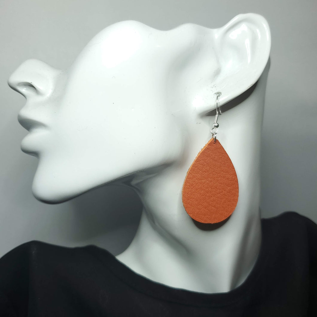 Persimmon Leather Earrings