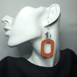 Persimmon Leather Earrings