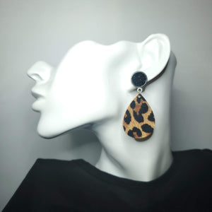 Leopard Leather Earrings