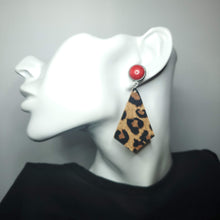 Load image into Gallery viewer, Leopard Leather Earrings
