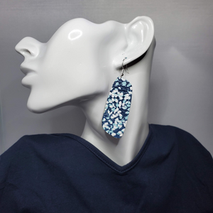 Ditsy Flower Leather Earrings