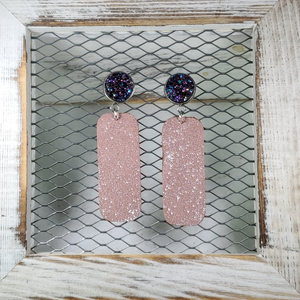 Pink Dazzle Leather Earrings