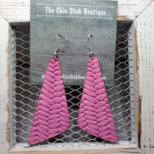 Load image into Gallery viewer, Hot Pink Braided Leather Earrings

