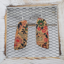 Load image into Gallery viewer, Vintage Flowers on Cork/Leather Earring Collection
