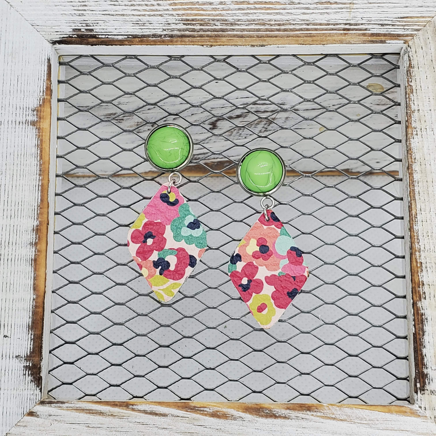 Flower and Leopard Leather Earring Collection