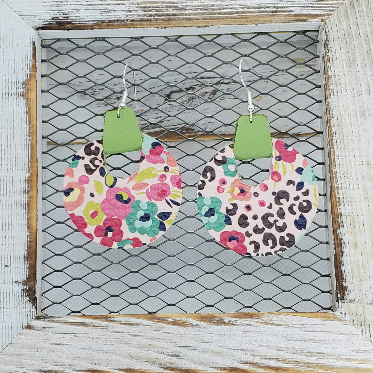 Flower and Leopard Leather Earring Collection