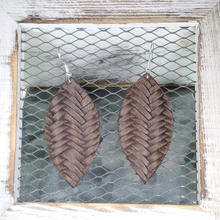 Load image into Gallery viewer, Pecan Braided Leather Earrings
