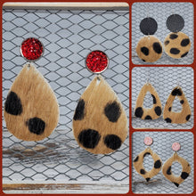 Load image into Gallery viewer, Cheetah Print Hair on Hide Leather Earrings

