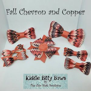 Fall Chevron Kiddie Bitty Bows
