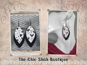Collection of Hearts Leather Earrings