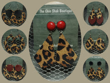 Load image into Gallery viewer, Leopard Leather Earrings
