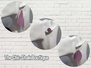 Lilac Braided Leather Earrings