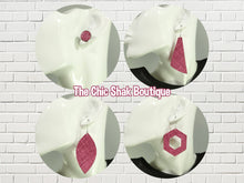 Load image into Gallery viewer, Hot Pink Saffiano Leather Earrings
