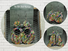 Load image into Gallery viewer, Psychedelic Rainbow Cork/Leather Earrings
