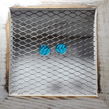 Load image into Gallery viewer, Teal Braided Leather Earrings
