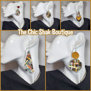 Boho Strokes & Stripes Leather Earrings