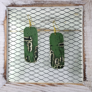 Green Wildwood Leather Earrings