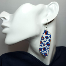 Load image into Gallery viewer, Patriotic Leopard Cork/Leather Earrings
