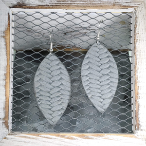 Muted Sage Braided Leather Earrings