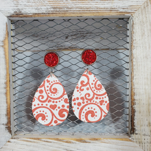 Load image into Gallery viewer, Valentine Paisley Leather Earrings
