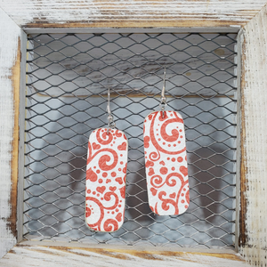 Valentine Paisley Leather Earrings
