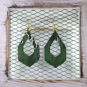 Green Wildwood Leather Earrings