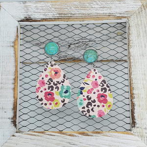 Flower and Leopard Leather Earring Collection