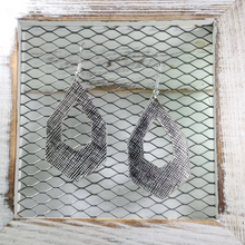 Load image into Gallery viewer, GunMetal Saffiano Leather Earrings
