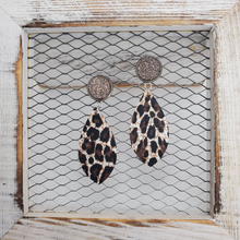 Load image into Gallery viewer, Chocolate Cheetah Leather Earrings
